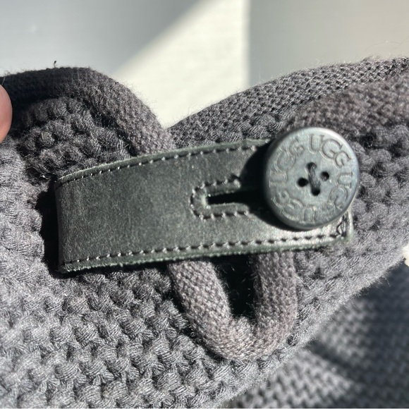 UGG Black Knit and Suede Winter Boots Women Size 5 - Picture 8 of 11